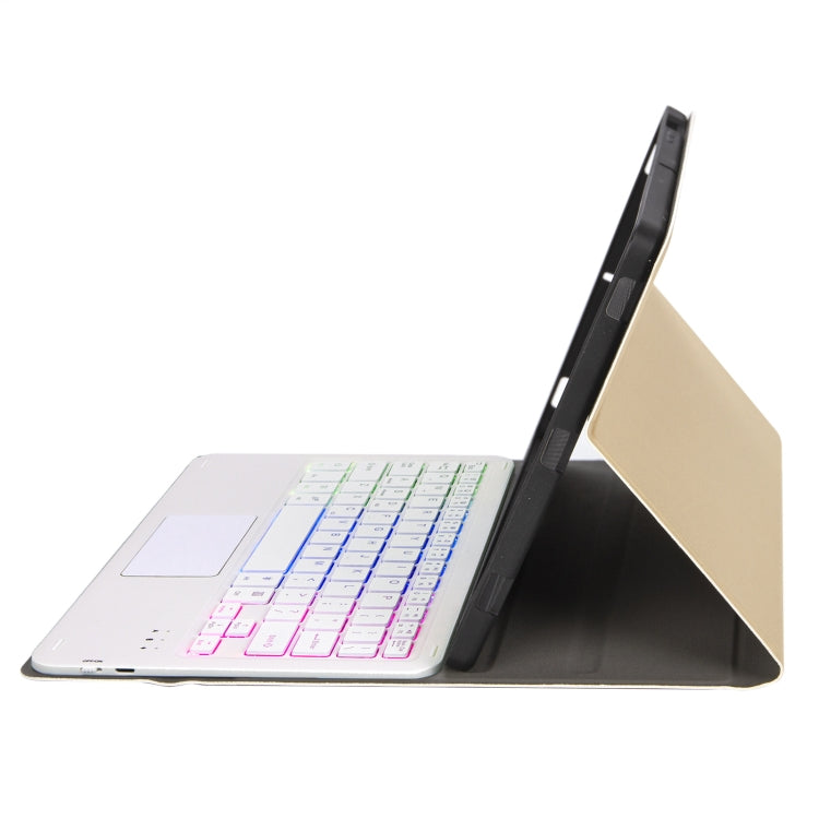 For iPad Pro 11 2024 A13B-AS Lambskin Texture Backlight Bluetooth Touch Keyboard Leather Tablet Case with Pen Slot(Gold) - For iPad Pro by PMC TechLife | Online Shopping South Africa | PMC TechLife | Buy Now Pay Later Mobicred