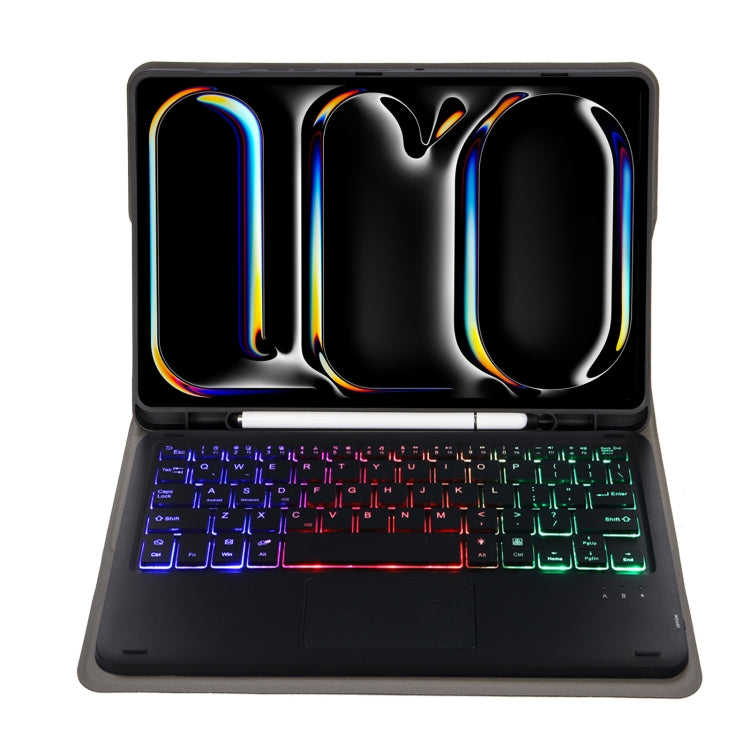 For iPad Pro 11 2024 A13B-AS Lambskin Texture Backlight Bluetooth Touch Keyboard Leather Tablet Case with Pen Slot(Dark Blue) - For iPad Pro by PMC TechLife | Online Shopping South Africa | PMC TechLife | Buy Now Pay Later Mobicred