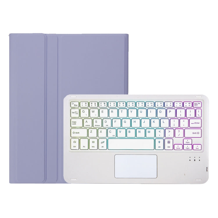 For iPad Pro 11 2024 A13B-AS Lambskin Texture Backlight Bluetooth Touch Keyboard Leather Tablet Case with Pen Slot(Purple) - For iPad Pro by PMC TechLife | Online Shopping South Africa | PMC TechLife | Buy Now Pay Later Mobicred