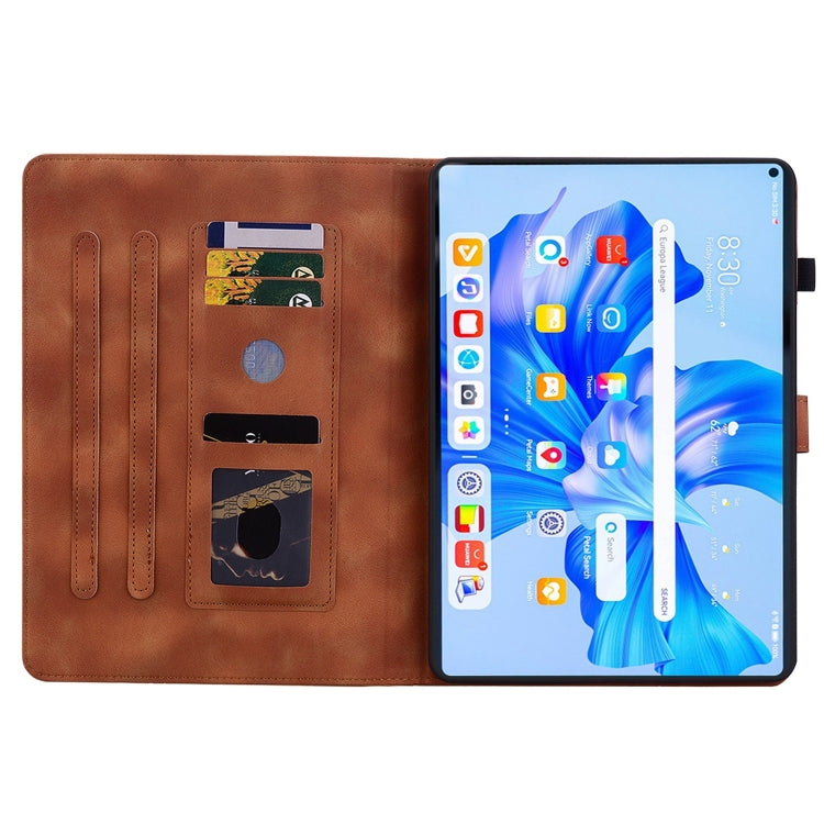 For Huawei MatePad Pro 11 2022 Lily Embossed Leather Tablet Case(Brown) - Huawei by PMC TechLife | Online Shopping South Africa | PMC TechLife | Buy Now Pay Later Mobicred
