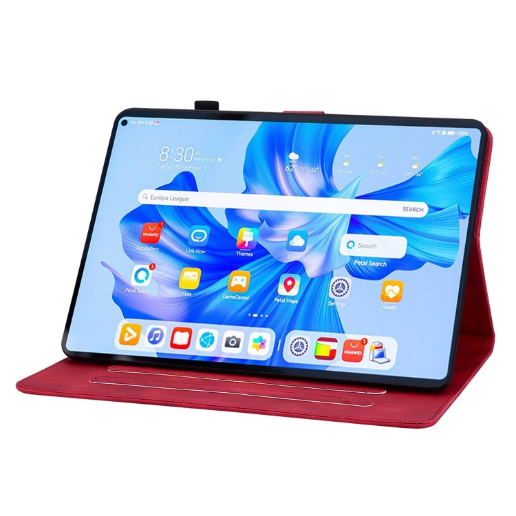 For Huawei MatePad Pro 11 2022 Lily Embossed Leather Tablet Case(Red) - Huawei by PMC TechLife | Online Shopping South Africa | PMC TechLife | Buy Now Pay Later Mobicred