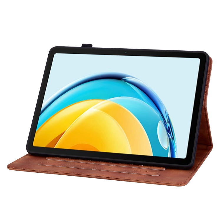 For Huawei MatePad SE 10.4 Lily Embossed Leather Tablet Case(Brown) - Huawei by PMC TechLife | Online Shopping South Africa | PMC TechLife | Buy Now Pay Later Mobicred