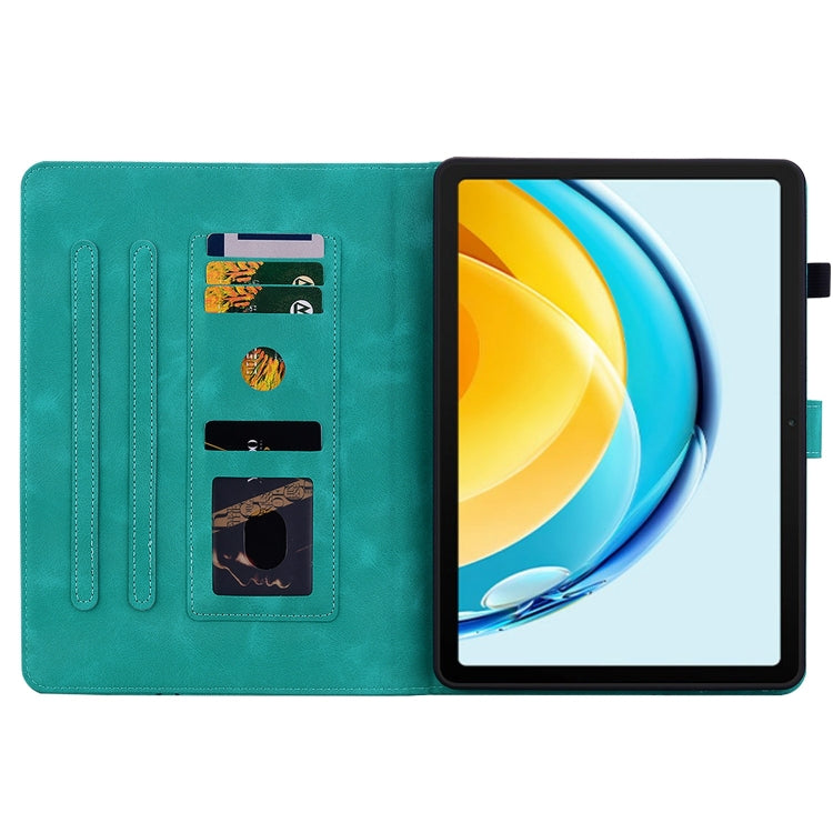 For Huawei MatePad SE 10.4 Lily Embossed Leather Tablet Case(Green) - Huawei by PMC TechLife | Online Shopping South Africa | PMC TechLife | Buy Now Pay Later Mobicred