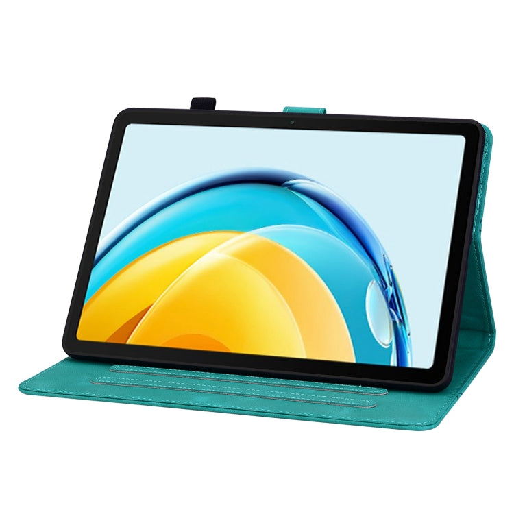 For Huawei MatePad SE 10.4 Lily Embossed Leather Tablet Case(Green) - Huawei by PMC TechLife | Online Shopping South Africa | PMC TechLife | Buy Now Pay Later Mobicred