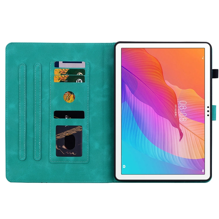 For Huawei MatePad T 10s / Enjoy Tablet 2 Lily Embossed Leather Tablet Case(Green) - Huawei by PMC TechLife | Online Shopping South Africa | PMC TechLife | Buy Now Pay Later Mobicred