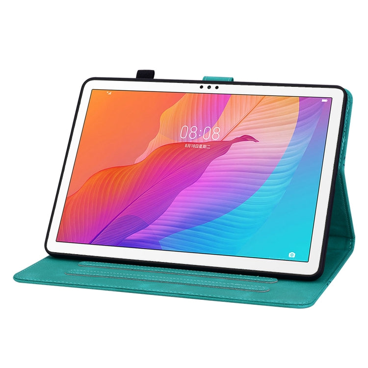 For Huawei MatePad T 10s / Enjoy Tablet 2 Lily Embossed Leather Tablet Case(Green) - Huawei by PMC TechLife | Online Shopping South Africa | PMC TechLife | Buy Now Pay Later Mobicred