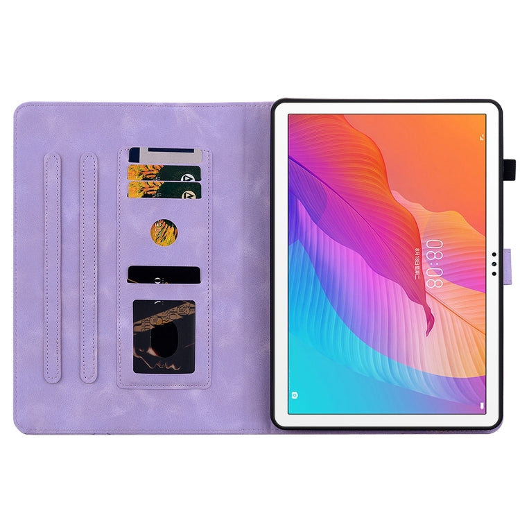 For Huawei MatePad T 10s / Enjoy Tablet 2 Lily Embossed Leather Tablet Case(Purple) - Huawei by PMC TechLife | Online Shopping South Africa | PMC TechLife | Buy Now Pay Later Mobicred