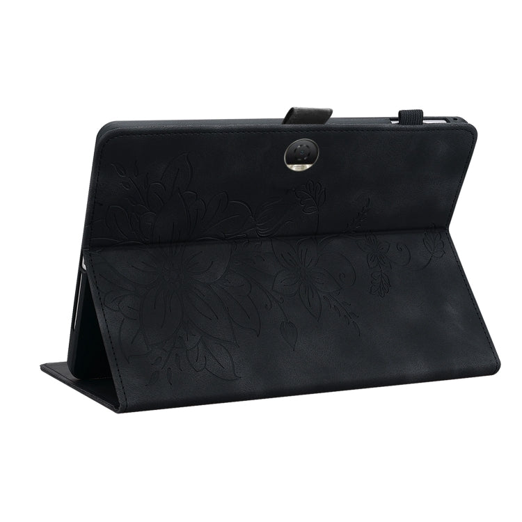 For Honor Pad 9 12.1 Lily Embossed Leather Tablet Case(Black) - free shipping - PMC TechLife - Order now!