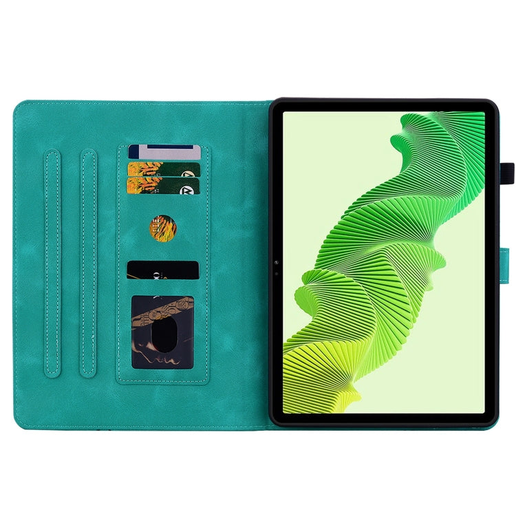 For Realme Pad 2 11.5 Lily Embossed Leather Tablet Case(Green) - Realme by PMC TechLife | Online Shopping South Africa | PMC TechLife | Buy Now Pay Later Mobicred