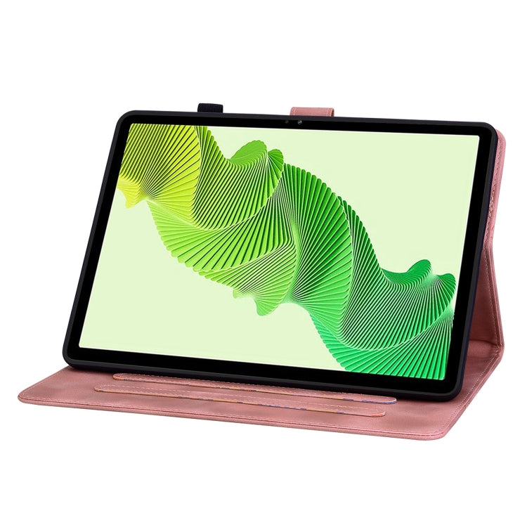 For Realme Pad 2 11.5 Lily Embossed Leather Tablet Case(Pink) - Realme by PMC TechLife | Online Shopping South Africa | PMC TechLife | Buy Now Pay Later Mobicred