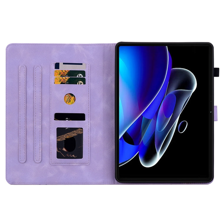 For Realme Pad X Lily Embossed Leather Tablet Case(Purple) - Realme by PMC TechLife | Online Shopping South Africa | PMC TechLife | Buy Now Pay Later Mobicred