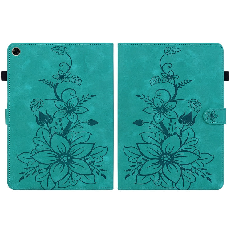 For Realme Pad 10.4 Lily Embossed Leather Tablet Case(Green) - Realme by PMC TechLife | Online Shopping South Africa | PMC TechLife | Buy Now Pay Later Mobicred