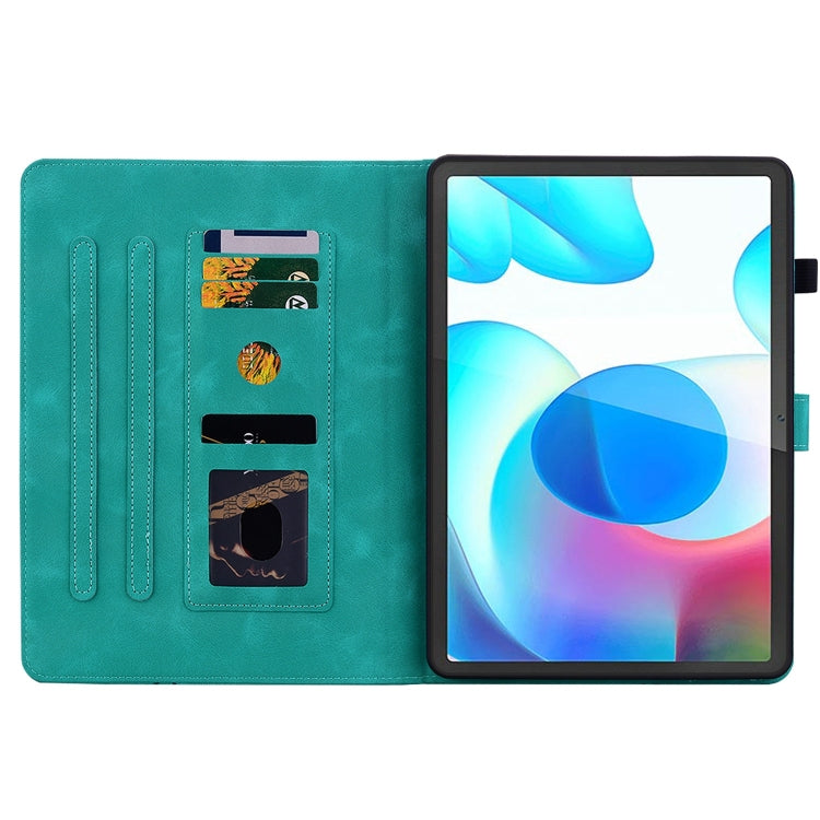 For Realme Pad 10.4 Lily Embossed Leather Tablet Case(Green) - Realme by PMC TechLife | Online Shopping South Africa | PMC TechLife | Buy Now Pay Later Mobicred