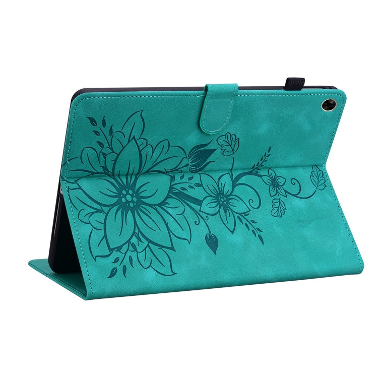 For Realme Pad 10.4 Lily Embossed Leather Tablet Case(Green) - Realme by PMC TechLife | Online Shopping South Africa | PMC TechLife | Buy Now Pay Later Mobicred