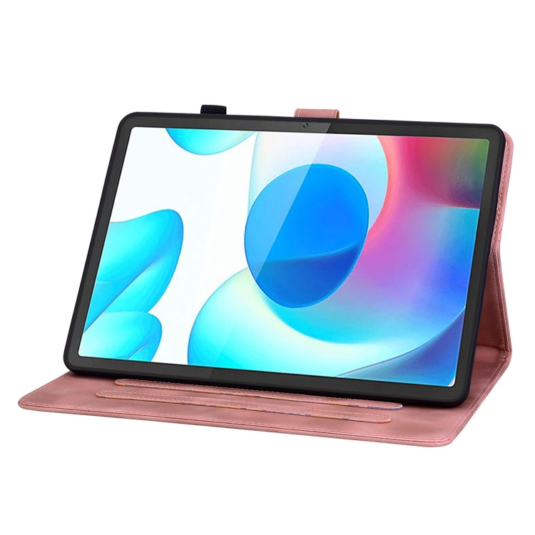 For Realme Pad 10.4 Lily Embossed Leather Tablet Case(Pink) - Realme by PMC TechLife | Online Shopping South Africa | PMC TechLife | Buy Now Pay Later Mobicred