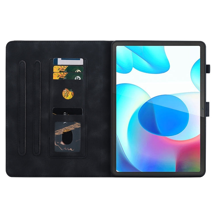 For Realme Pad 10.4 Lily Embossed Leather Tablet Case(Black) - Realme by PMC TechLife | Online Shopping South Africa | PMC TechLife | Buy Now Pay Later Mobicred