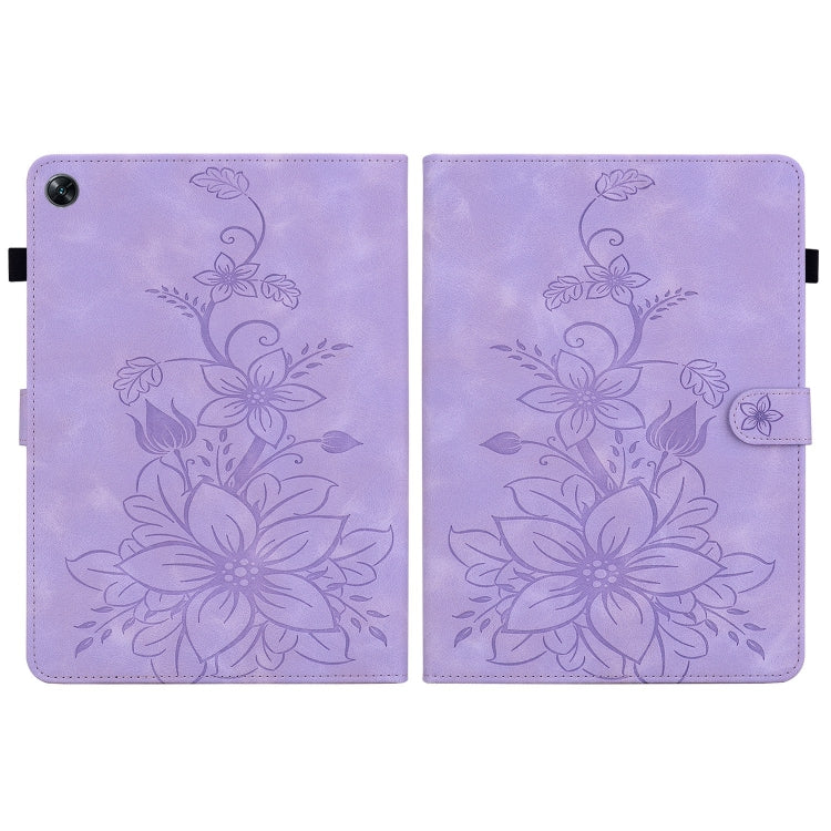 For OPPO Pad Air Lily Embossed Leather Tablet Case(Purple) - free shipping - PMC TechLife - Order now!