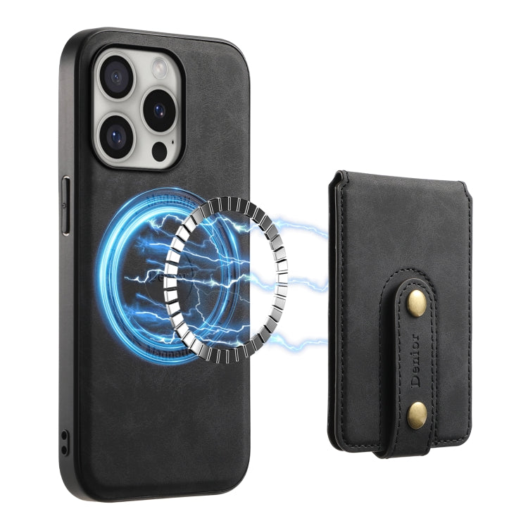 For iPhone 16 Pro Max Denior D14 NK Retro Pattern MagSafe Magnetic Card Holder Leather Phone Case(Black) - free shipping - PMC TechLife - Order now!