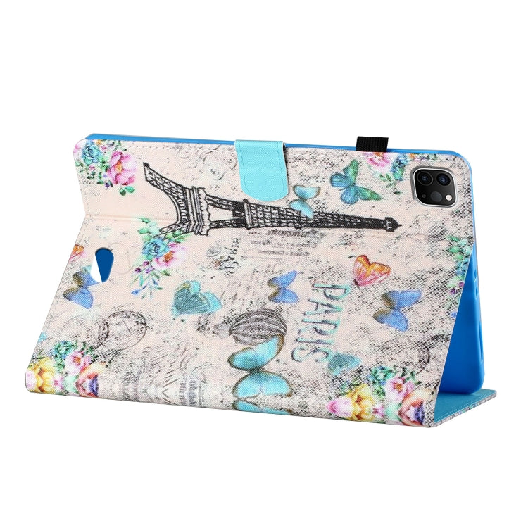 For iPad Pro 11 2024 Coloured Drawing Stitching Smart Leather Tablet Case(Tower and Butterflies) - iPad Pro 11 2024 Cases by PMC TechLife | Online Shopping South Africa | PMC TechLife | Buy Now Pay Later Mobicred