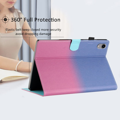 For iPad Pro 11 2024 Stitching Gradient Smart Leather Tablet Case(Blue Rose) - iPad Pro 11 2024 Cases by PMC Jewellery | Online Shopping South Africa | PMC Jewellery | Buy Now Pay Later Mobicred