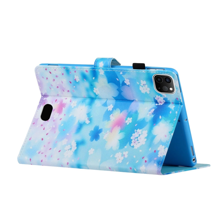 For iPad Pro 11 2024 Coloured Drawing Stitching Smart Leather Tablet Case(Petal Rain) - iPad Pro 11 2024 Cases by PMC TechLife | Online Shopping South Africa | PMC TechLife | Buy Now Pay Later Mobicred