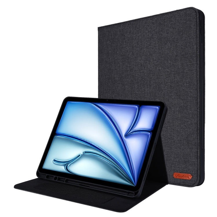 For iPad Air 13 2024 Fabric Leather Tablet Case(Black) - iPad Air 13 2024 Cases by PMC TechLife | Online Shopping South Africa | PMC TechLife | Buy Now Pay Later Mobicred