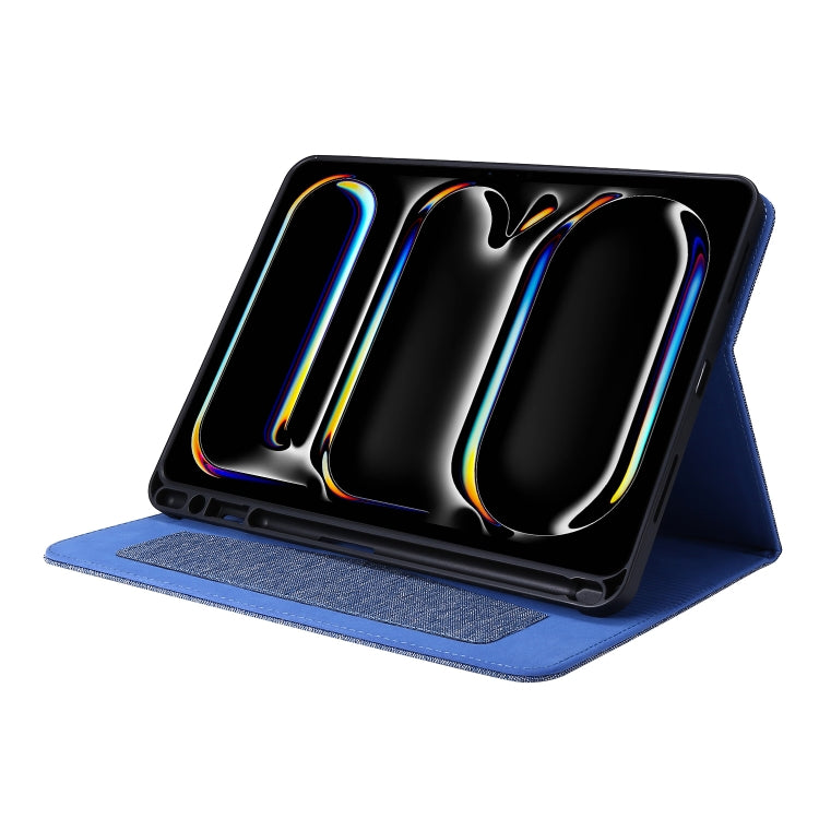 For iPad Pro 13 2024 Fabric Leather Tablet Case(Blue) - free shipping - PMC TechLife - Order now!