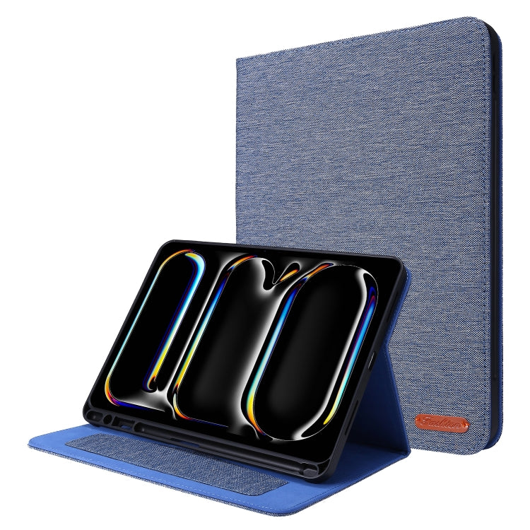 For iPad Pro 11 2024 Fabric Leather Tablet Case(Blue) - iPad Pro 11 2024 Cases by PMC TechLife | Online Shopping South Africa | PMC TechLife | Buy Now Pay Later Mobicred