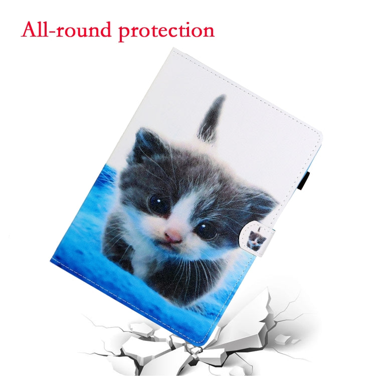 For iPad Pro 11 2024 Coloured Drawing Stitching Smart Leather Tablet Case(Blue White Cat) - iPad Pro 11 2024 Cases by PMC TechLife | Online Shopping South Africa | PMC TechLife | Buy Now Pay Later Mobicred