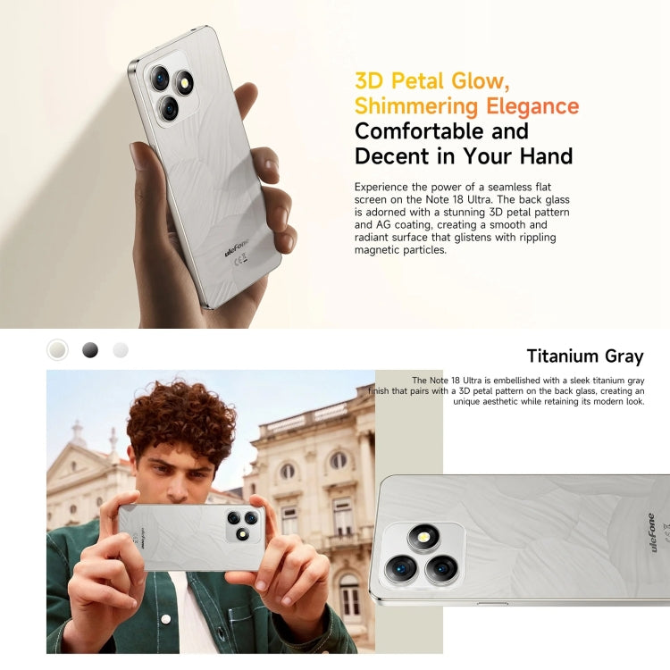 [HK Warehouse] Ulefone Note 18 Ultra, 6GB+256GB, Side Fingerprint, 6.78 inch Android 13 MediaTek Dimensity 720 5G MT6853 Octa Core 2.0GHz, NFC, Network: 5G(Moonlit White) - Ulefone by Ulefone | Online Shopping South Africa | PMC Jewellery