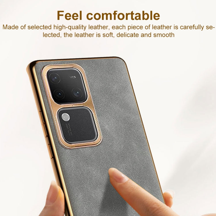 For vivo X100 Pro Electroplating Lambskin Leather Phone Case(Blue) - free shipping - PMC TechLife - Order now!