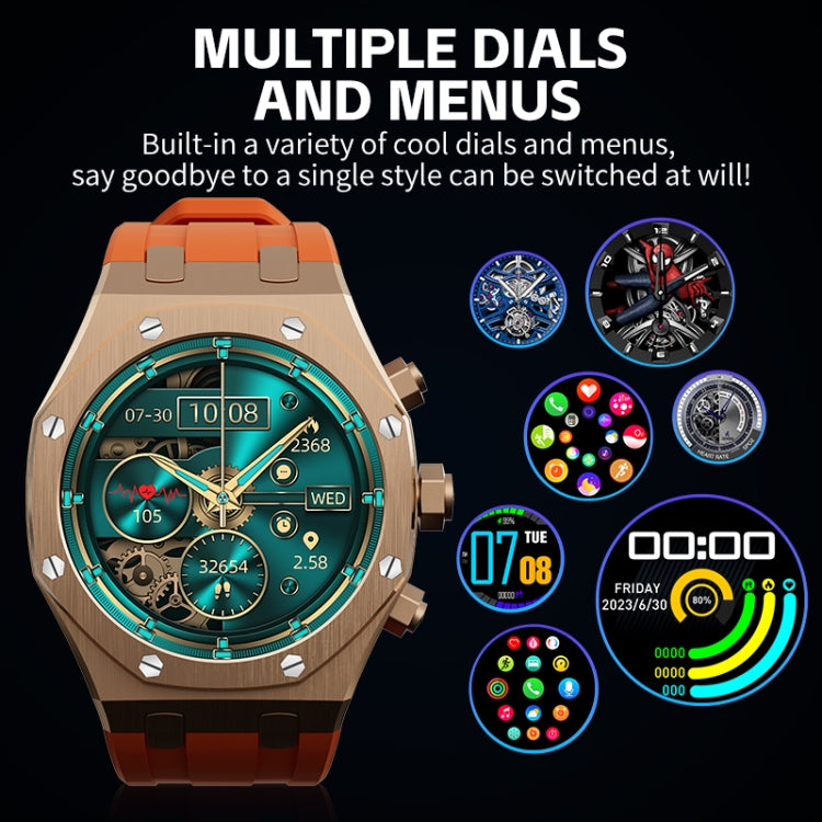 WS-18 1.43 inch IP67 Sport Smart Watch, Support Bluetooth Call / Sleep / Blood Oxygen / Heart Rate / Blood Pressure Health Monitor(Rose Gold+Orange) - Smart Watches by PMC Jewellery | Online Shopping South Africa | PMC Jewellery | Buy Now Pay Later Mobicred