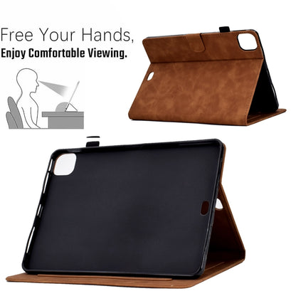 For iPad Pro 11 2024 Tower Embossed Leather Smart Tablet Case(Brown) - iPad Pro 11 2024 Cases by PMC Jewellery | Online Shopping South Africa | PMC Jewellery | Buy Now Pay Later Mobicred