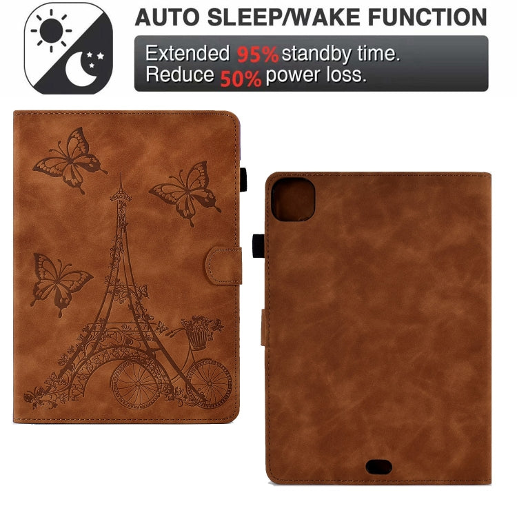 For iPad Pro 11 2024 Tower Embossed Leather Smart Tablet Case(Brown) - iPad Pro 11 2024 Cases by PMC Jewellery | Online Shopping South Africa | PMC Jewellery | Buy Now Pay Later Mobicred