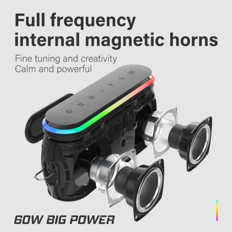 Xdobo X8 III BT5.3 IPX7 Wireless Speaker with RGB Light, Support Bluetooth/TF Card/USB/AUX(Grey) - free shipping - PMC Jewellery - Order now!