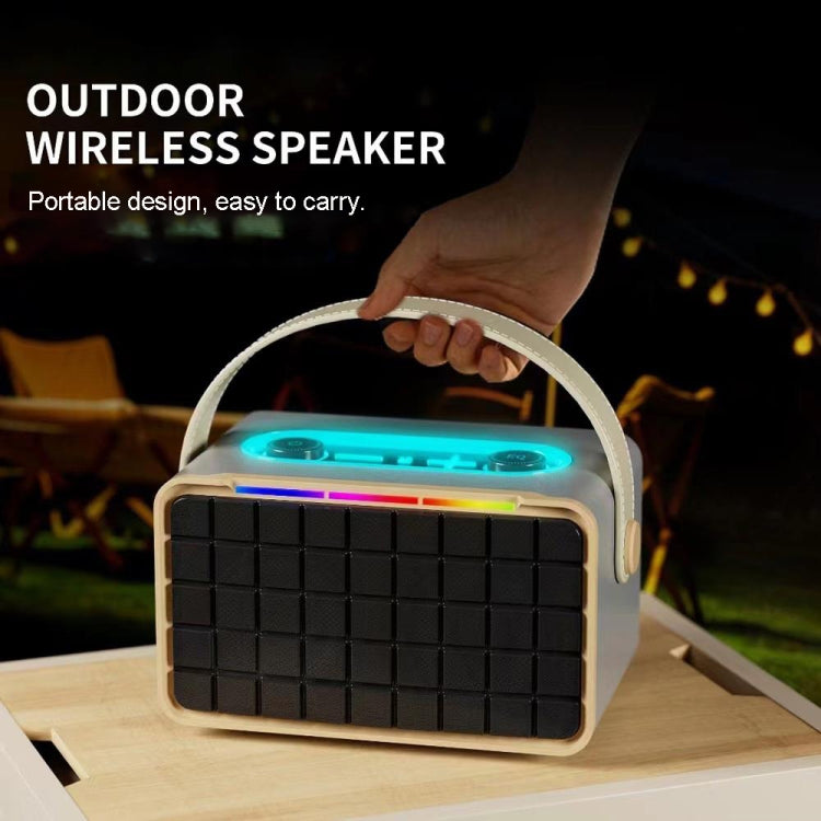 NewRixing NR8801 15W Portable Outdoor Bluetooth Speaker TWS Stereo Speaker(khaki) - free shipping - PMC Jewellery - Order now!