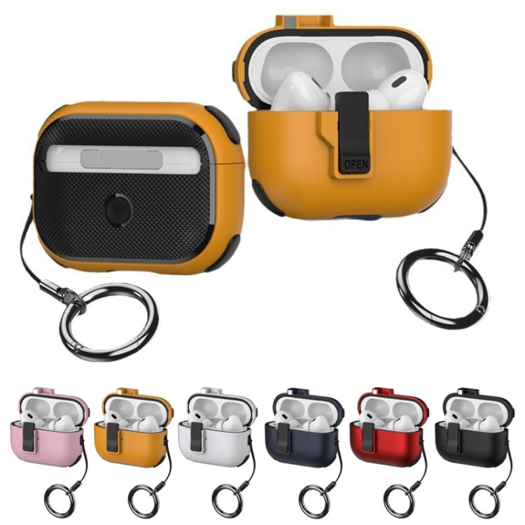 For AirPods Pro 2 Mechanical Switch Lock Bluetooth Earphone Protective Case(Yellow) - For AirPods Pro 2 by PMC Jewellery | Online Shopping South Africa | PMC Jewellery | Buy Now Pay Later Mobicred