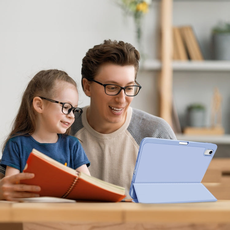 For iPad Air 11 2024 3-fold TPU Smart Leather Tablet Case with Pen Slot(Ice Blue) - iPad Air 11 2024 Cases by PMC TechLife | Online Shopping South Africa | PMC TechLife | Buy Now Pay Later Mobicred