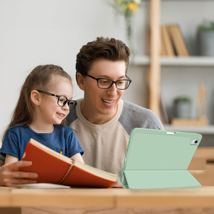 For iPad Air 11 2024 3-fold TPU Smart Leather Tablet Case with Pen Slot(Green) - iPad Air 11 2024 Cases by PMC TechLife | Online Shopping South Africa | PMC TechLife | Buy Now Pay Later Mobicred