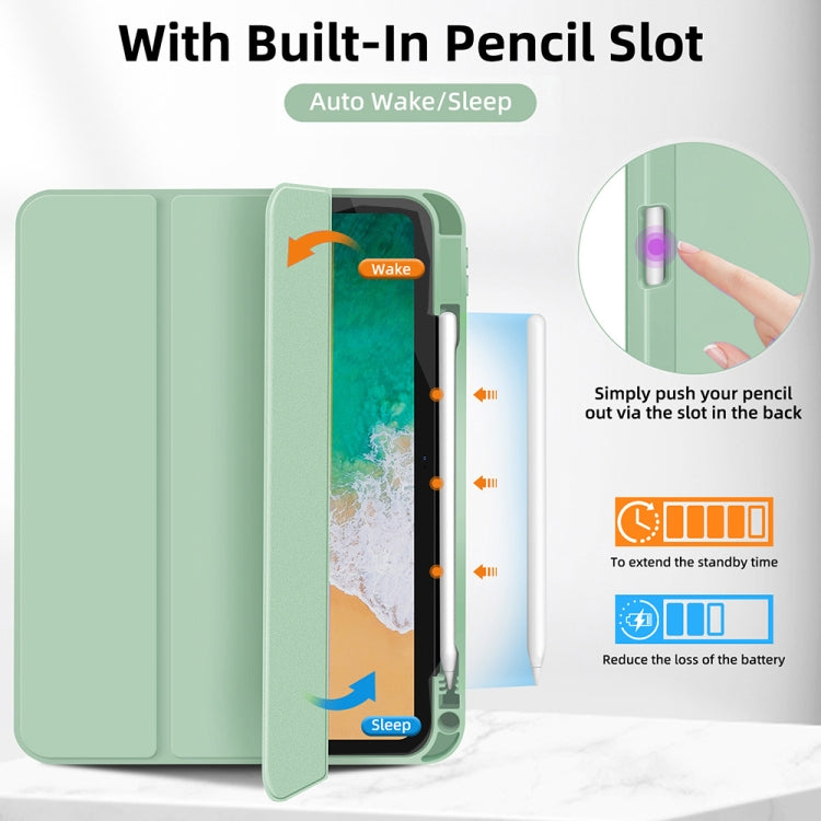 For iPad Pro 11 2024 3-fold TPU Smart Leather Tablet Case with Pen Slot(Green) - iPad Pro 11 2024 Cases by PMC TechLife | Online Shopping South Africa | PMC TechLife | Buy Now Pay Later Mobicred