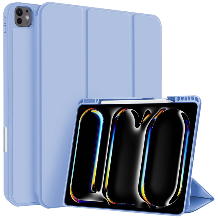 For iPad Pro 13 2024 3-fold TPU Smart Leather Tablet Case with Pen Slot(Ice Blue) - iPad Pro 13 2024 Cases by PMC TechLife | Online Shopping South Africa | PMC TechLife | Buy Now Pay Later Mobicred