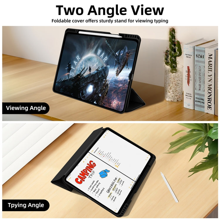 For iPad Pro 13 2024 3-fold TPU Smart Leather Tablet Case with Pen Slot(Black) - iPad Pro 13 2024 Cases by PMC TechLife | Online Shopping South Africa | PMC TechLife | Buy Now Pay Later Mobicred