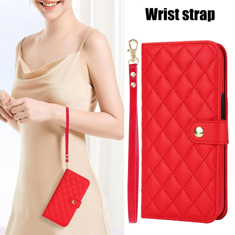 For Google Pixel 9 Pro XL Crossbody Multifunction Rhombic Leather Phone Case(Red) - Google Cases by PMC TechLife | Online Shopping South Africa | PMC TechLife | Buy Now Pay Later Mobicred