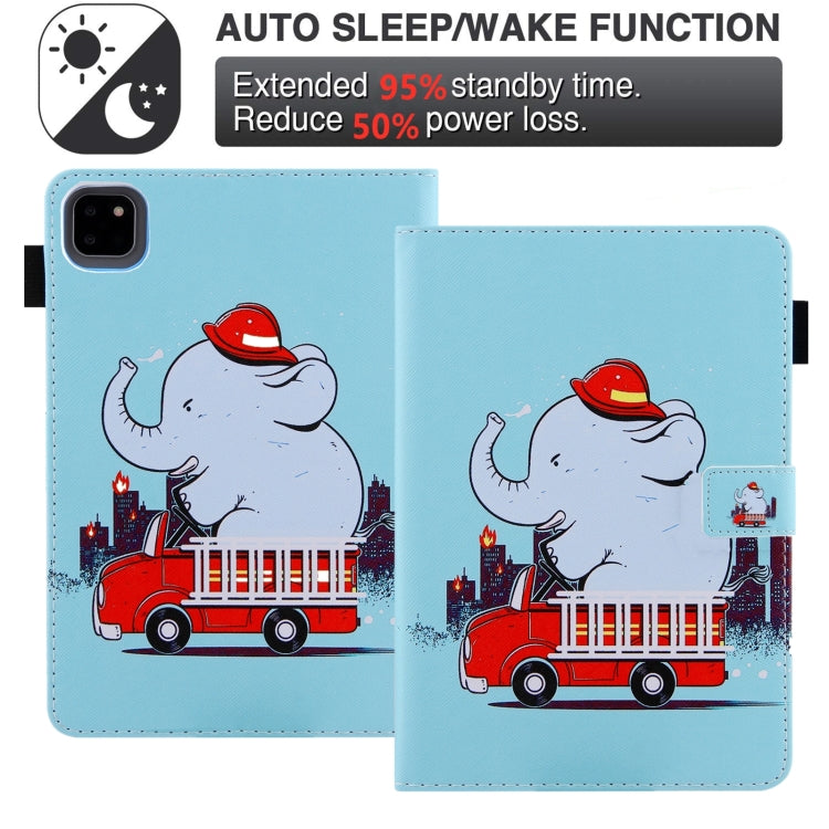 For iPad Pro 11 2024 Colored Drawing Leather Smart Tablet Case(Fire Elephant) - iPad Pro 11 2024 Cases by PMC TechLife | Online Shopping South Africa | PMC TechLife | Buy Now Pay Later Mobicred