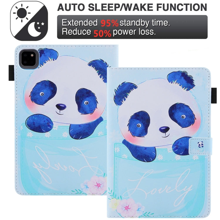 For iPad Pro 11 2024 Colored Drawing Leather Smart Tablet Case(Cup Panda) - iPad Pro 11 2024 Cases by PMC TechLife | Online Shopping South Africa | PMC TechLife | Buy Now Pay Later Mobicred