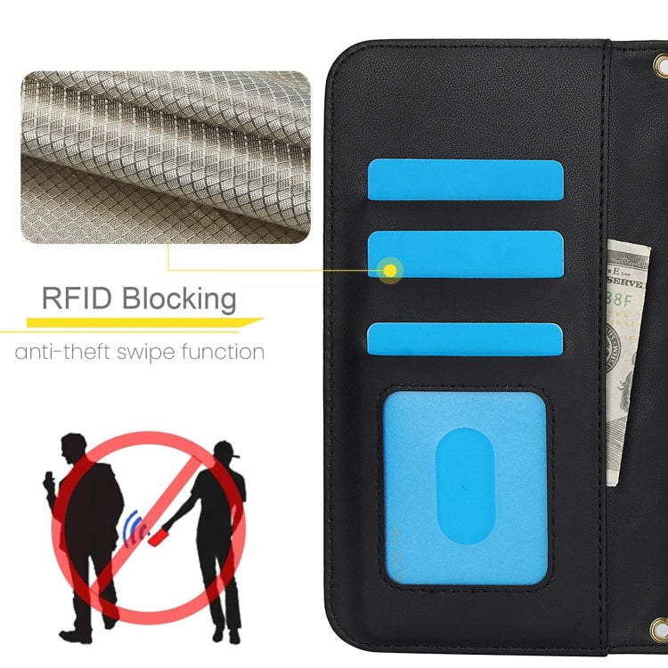 For Samsung Galaxy S24 5G Crossbody Multifunction Rhombic Leather Phone Case(Black) - Galaxy S24 5G Cases by PMC Jewellery | Online Shopping South Africa | PMC Jewellery | Buy Now Pay Later Mobicred