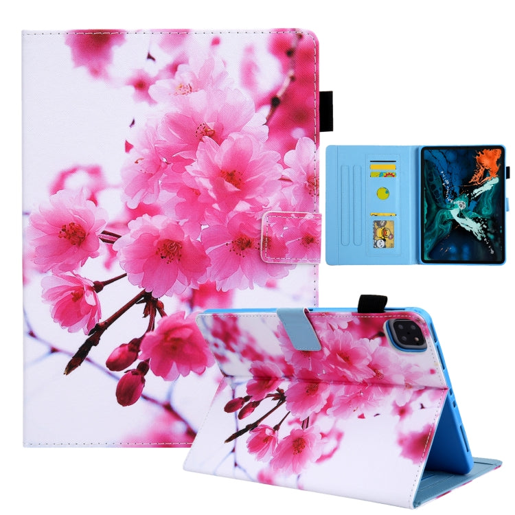 For iPad Pro 11 2024 Colored Drawing Leather Smart Tablet Case(Cherry Blossom) - iPad Pro 11 2024 Cases by PMC TechLife | Online Shopping South Africa | PMC TechLife | Buy Now Pay Later Mobicred