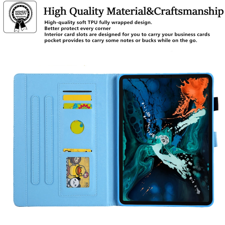 For iPad Pro 11 2024 Colored Drawing Leather Smart Tablet Case(Blue Grid) - iPad Pro 11 2024 Cases by PMC TechLife | Online Shopping South Africa | PMC TechLife | Buy Now Pay Later Mobicred