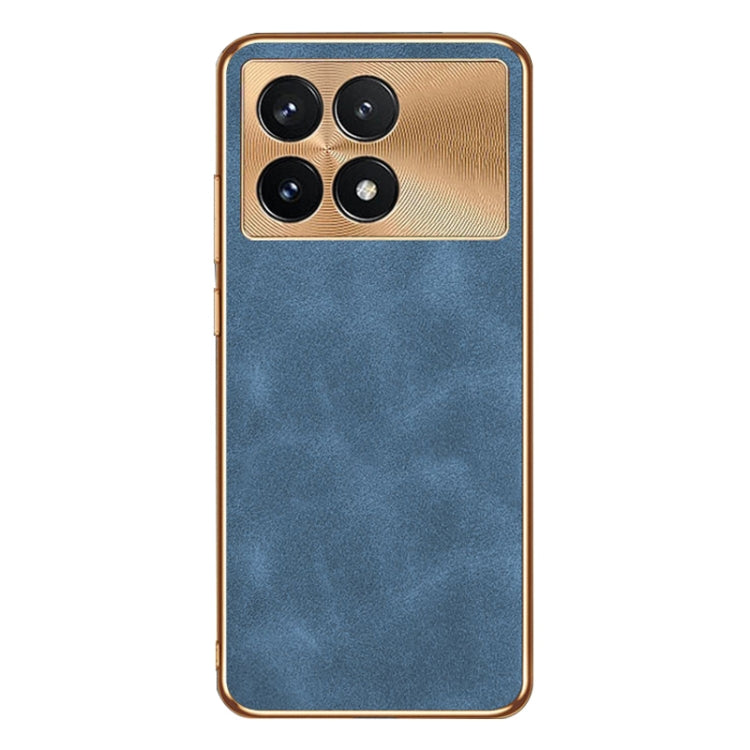 For Xiaomi Redmi K70 Electroplating Lambskin Leather Phone Case(Blue) - K70 Cases by PMC Jewellery | Online Shopping South Africa | PMC Jewellery | Buy Now Pay Later Mobicred