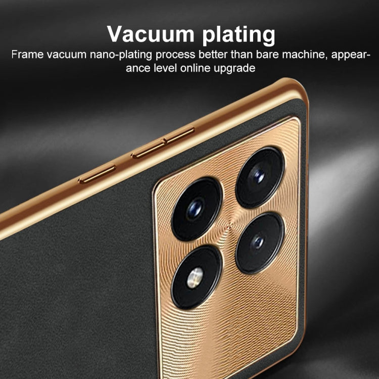 For Xiaomi Redmi K70 Electroplating Lambskin Leather Phone Case(Blue) - Xiaomi Cases by PMC Jewellery | Online Shopping South Africa | PMC Jewellery | Buy Now Pay Later Mobicred